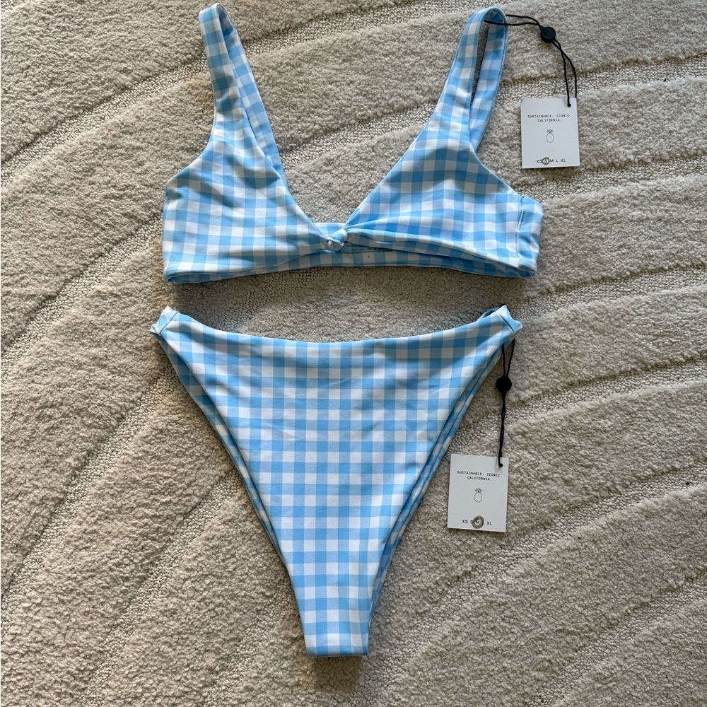 BRAND NEW Skatie Blue and White Gingham Bikini Set